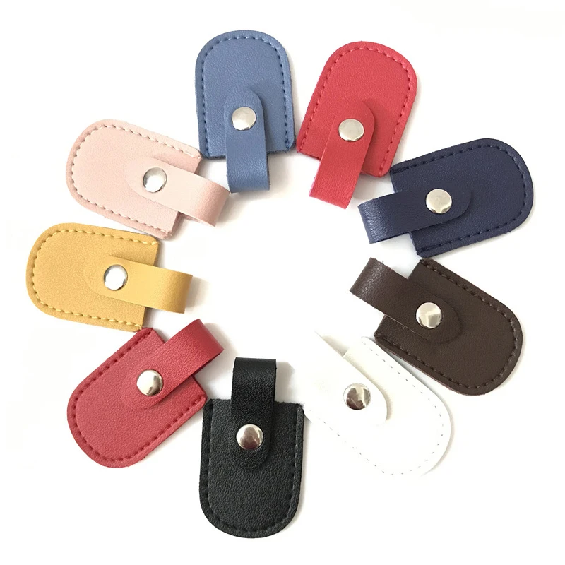 PU Leather Nail Scissors Cover Protective Cap Universal Cuticle Clippers Protect Cover Manicure Pedicure Tool Accessories