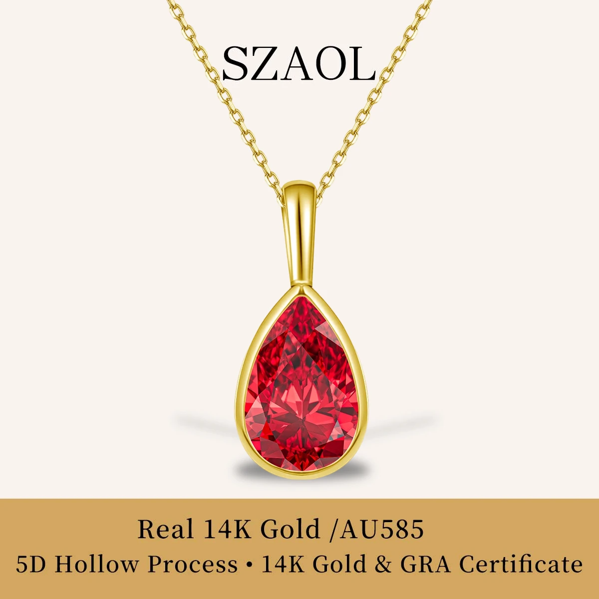 

Simple 1-6CT Pear Cut Moissanite Necklace 14K Gold Filled Mini Water Drop Beads Pendant for Women Birthday Girls Party Jewelry