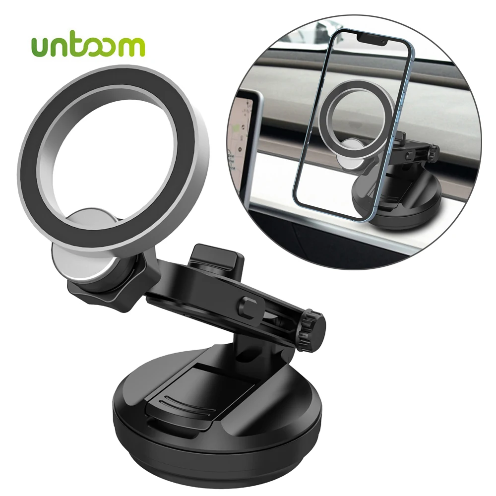 Untoom Suction Cup Magnetic Car Phone Holder Universal Strong Magnet Dashboard Car Phone Mount for iPhone MagSafe Samsung Xiaomi