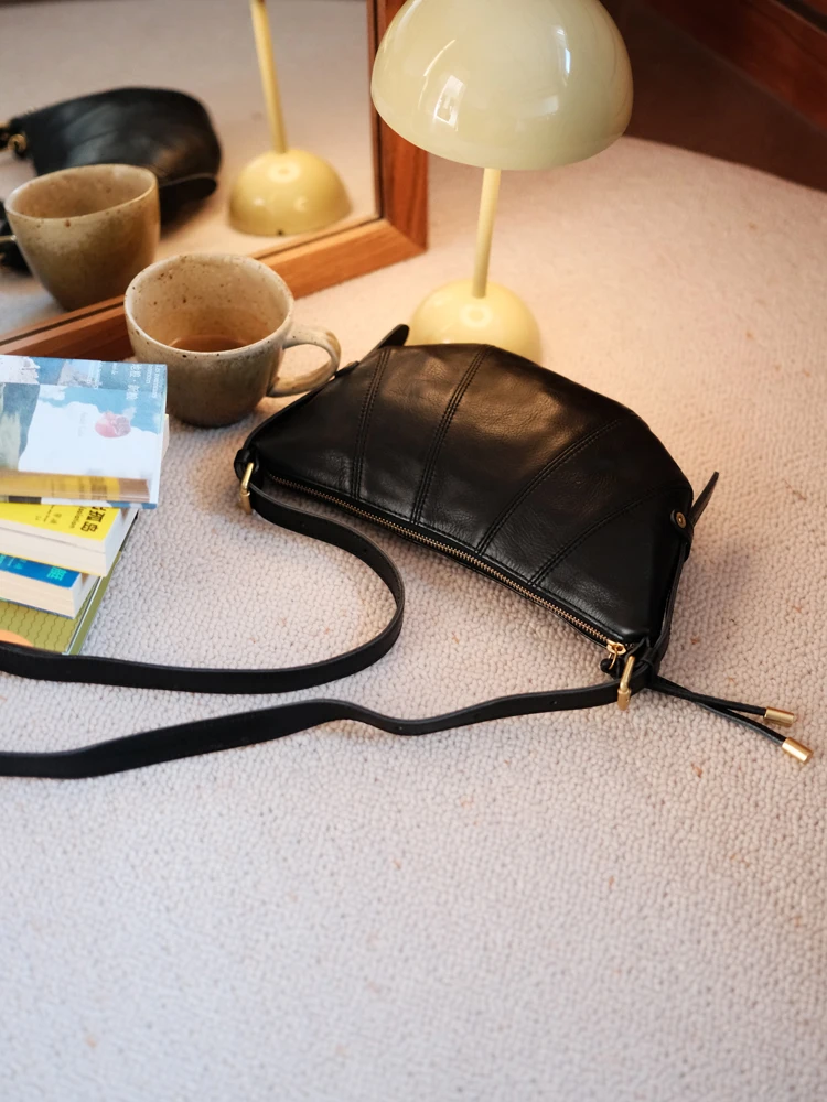 

Organizers designers handmade genuine leather stitching girls crossbody bag daily party light cow leather women's shoulder bag