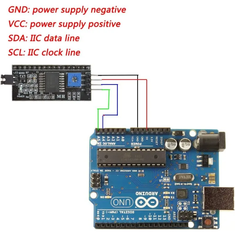 5/10 SZT. Płytka Interfejsu Szeregowego IIC I2C LCD1602 2004 z Niebieskim Podświetleniem, Adapter Wyświetlacza LCD, Płytka Rozszerzeń PCF8574 dla Arduino — zdjęcie produktu 5