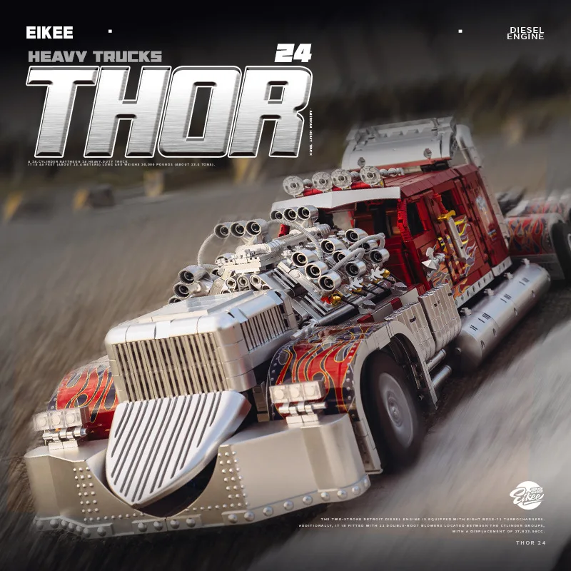

В НАЛИЧИИ MOC, технический пульт дистанционного управления Thor 24, грузовик, строительные блоки, кирпичи, сборка моделей, игрушки для мальчиков, рождественский подарочный набор