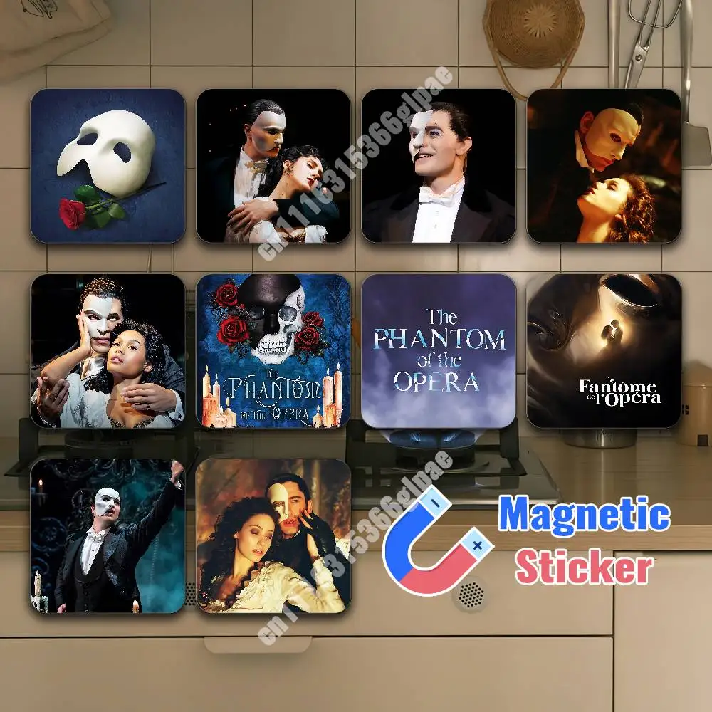 The P-Phantom Of The O-Opera Magnetic Sticker Reflective Fridge Decal for Metal Surfaces Magnet Sign