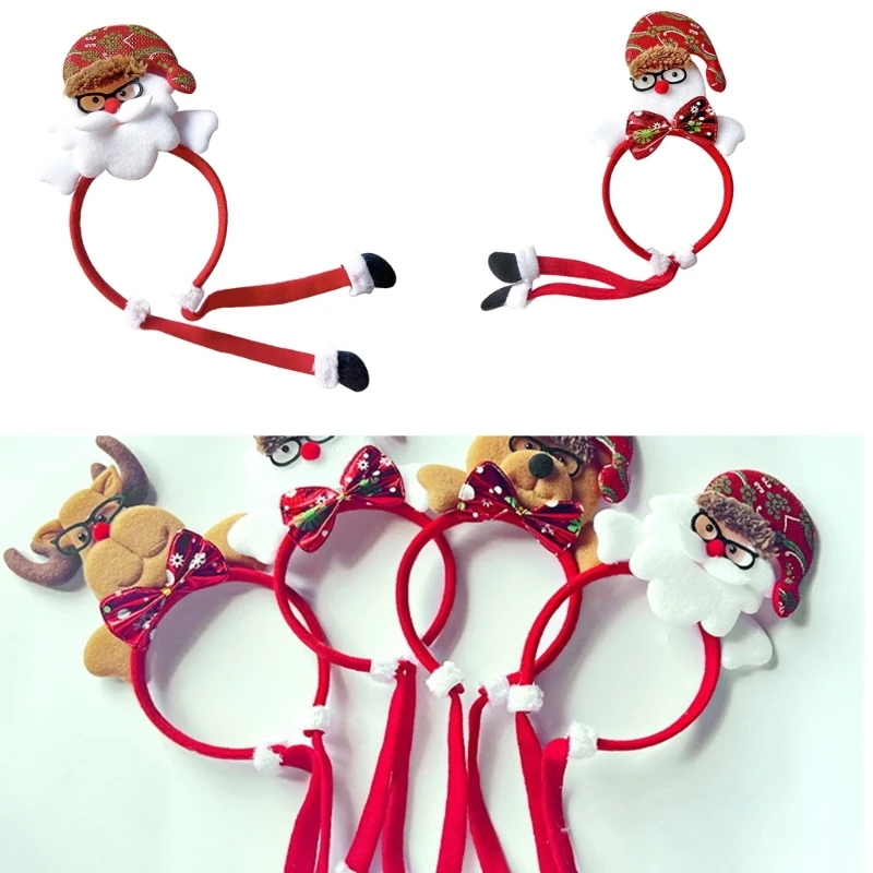 Christmas Party Accessories Long Leg Santa Headband Holiday Party Props Hairband Family Gathering Celebration Dress Up