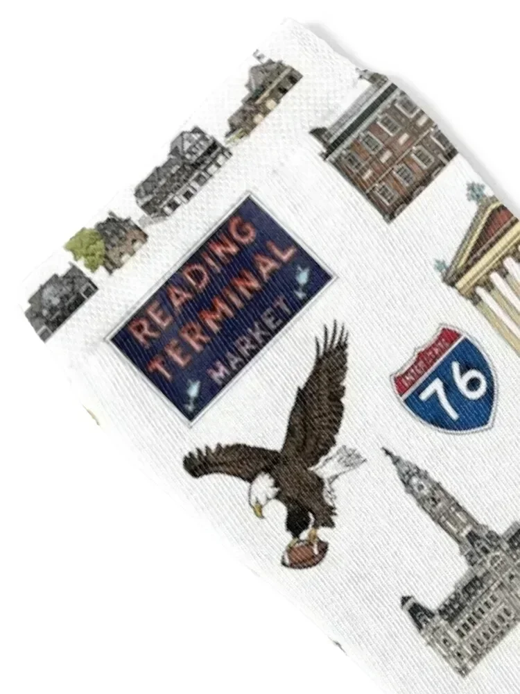 Philly Pattern - White Socks Lots designer brand Novelties cool Socks For Women Men's