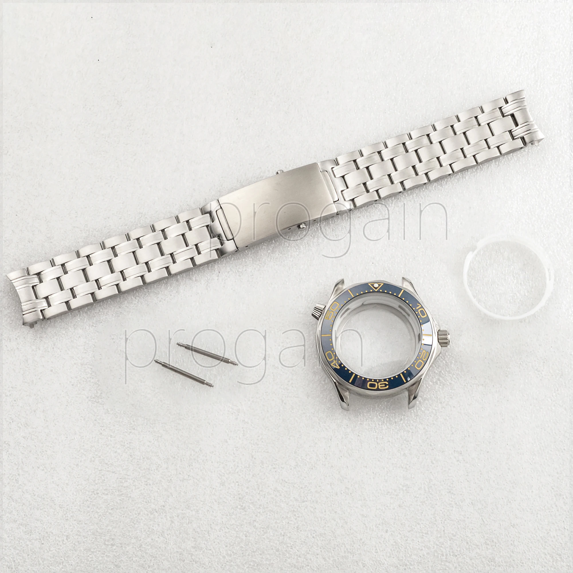 NH35 Case Seamaster 300 Watchcase 21mm Strap Bracelet Stainless Steel Wristband for 31mm Dial NH35 NH36 Automatic Movement Parts