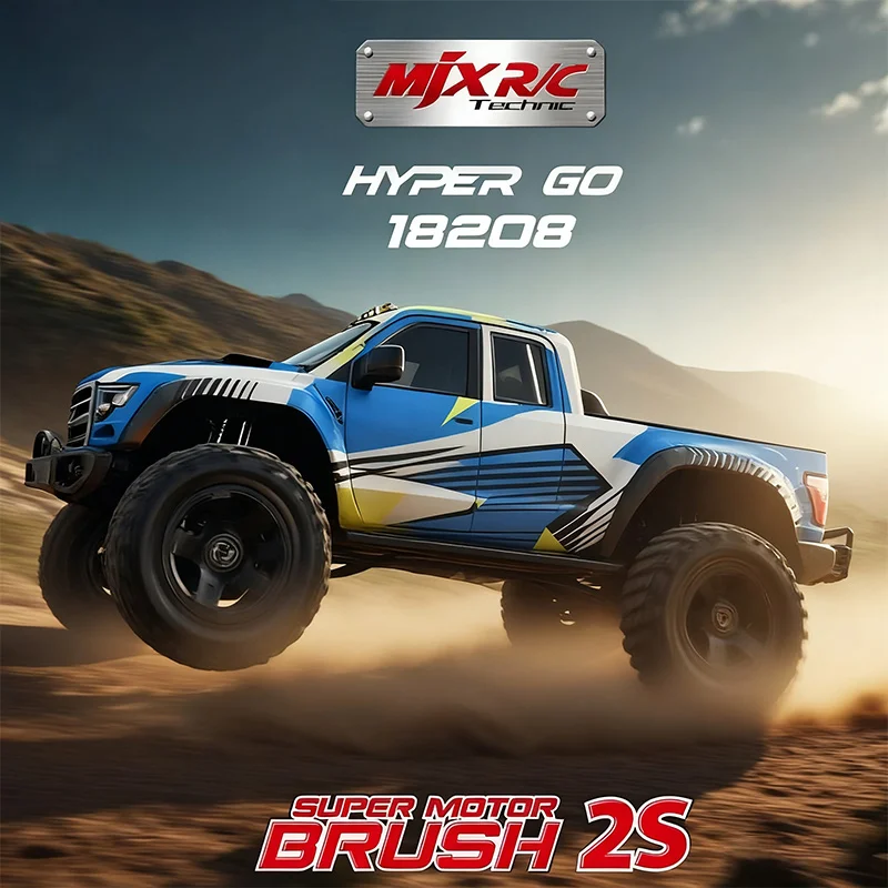 

MJX HYPER GO 1:18 Mini Monster 18208 Автомобиль с дистанционным управлением Высокоскоростной Monster Truck, двойной корпус внедорожника Игрушечный автомобиль для мальчиков RTR