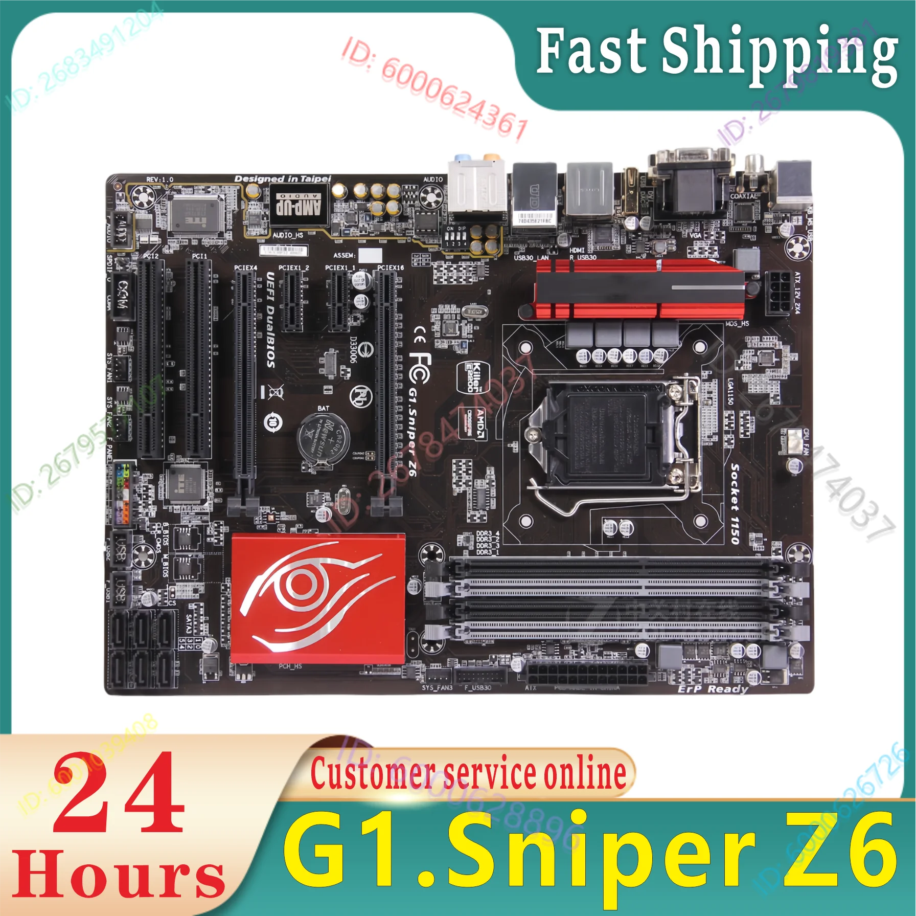 

GA-G1. Sniper Z6 original desktop board G1. Sniper Z6 Z97 LGA 1150 i3 i5 i7 DDR3 32G SATA3 ATX