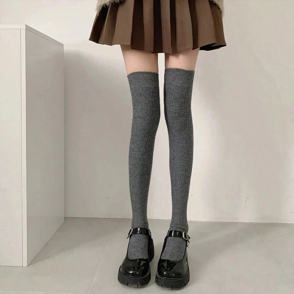 1/2/3Pairs Damen Kniehohe Strümpfe Mädchen Klassisch Gestreift JK Lolita Lange Enge Socken Baumwolle Solide Bequeme Strümpfe Herbst – Detail 4