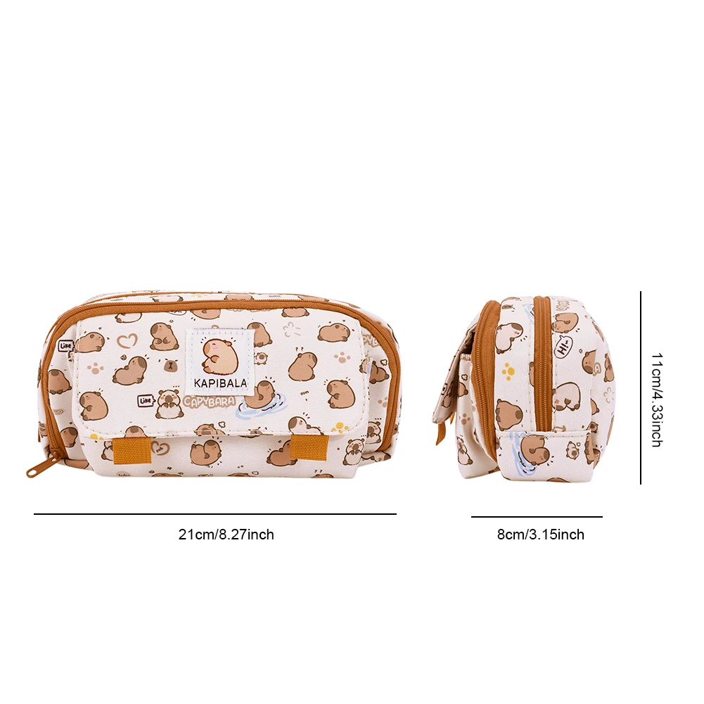 Estuche de lápices grande con cremallera, bonita caja de lápices Kawaii para niñas, bolsa de papelería portátil para la escuela, suministros de oficina