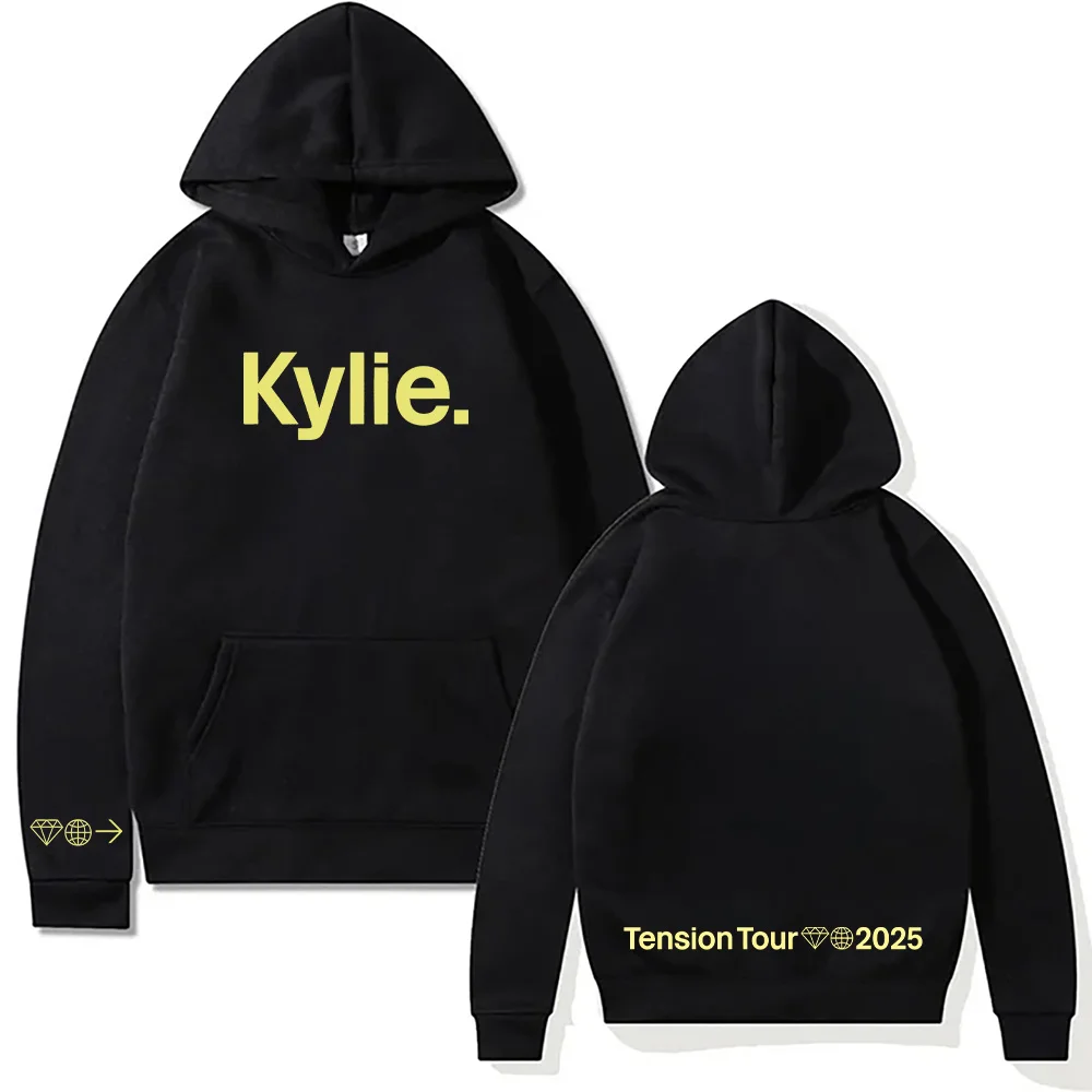 Kylie Minogue Tension Tour Logo Hoodie Hip Hop Sweatshirt Men and Women Fashion Aesthetic Pullover High Street Casual Streetwear