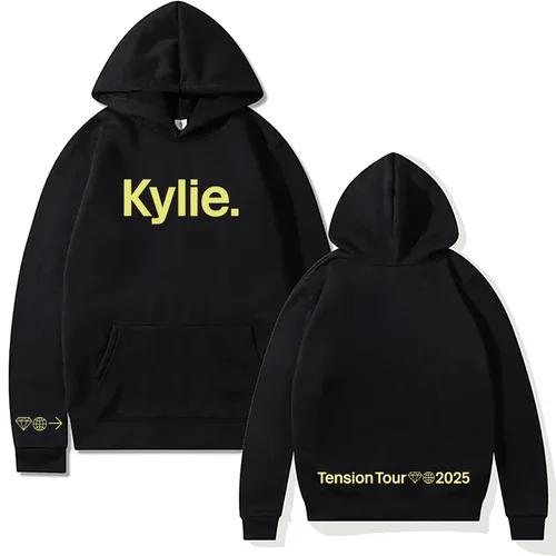 Kylie Minogue Tension Tour Logo Sudadera con capucha Hip Hop Sudadera Hombres y mujeres Moda Estética Jersey High Street Casual Streetwear