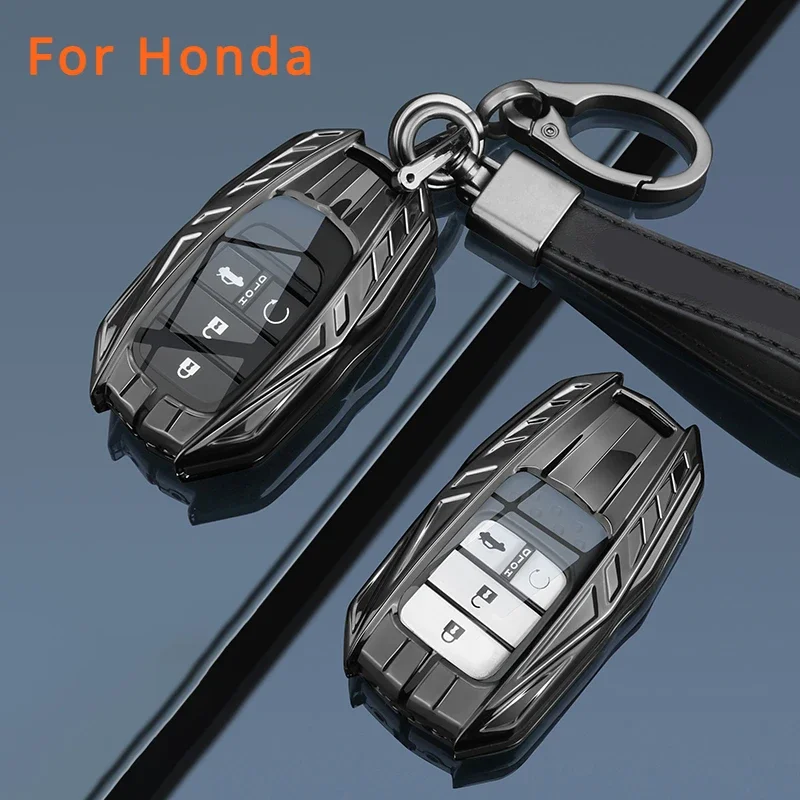 

Metal Car Remote Key Case Cover Shell Holder Fob for Honda 2023 New Civic Accord 11th Gen Integra XRV CRV Keychain Accessories