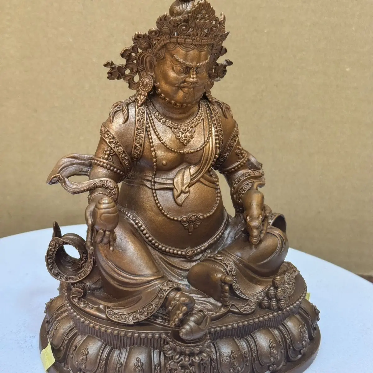 Huang Caishen 15cm Boutique Copper Buddha Statue Tantra Tibetan Buddha Statue Home Ornament Offering