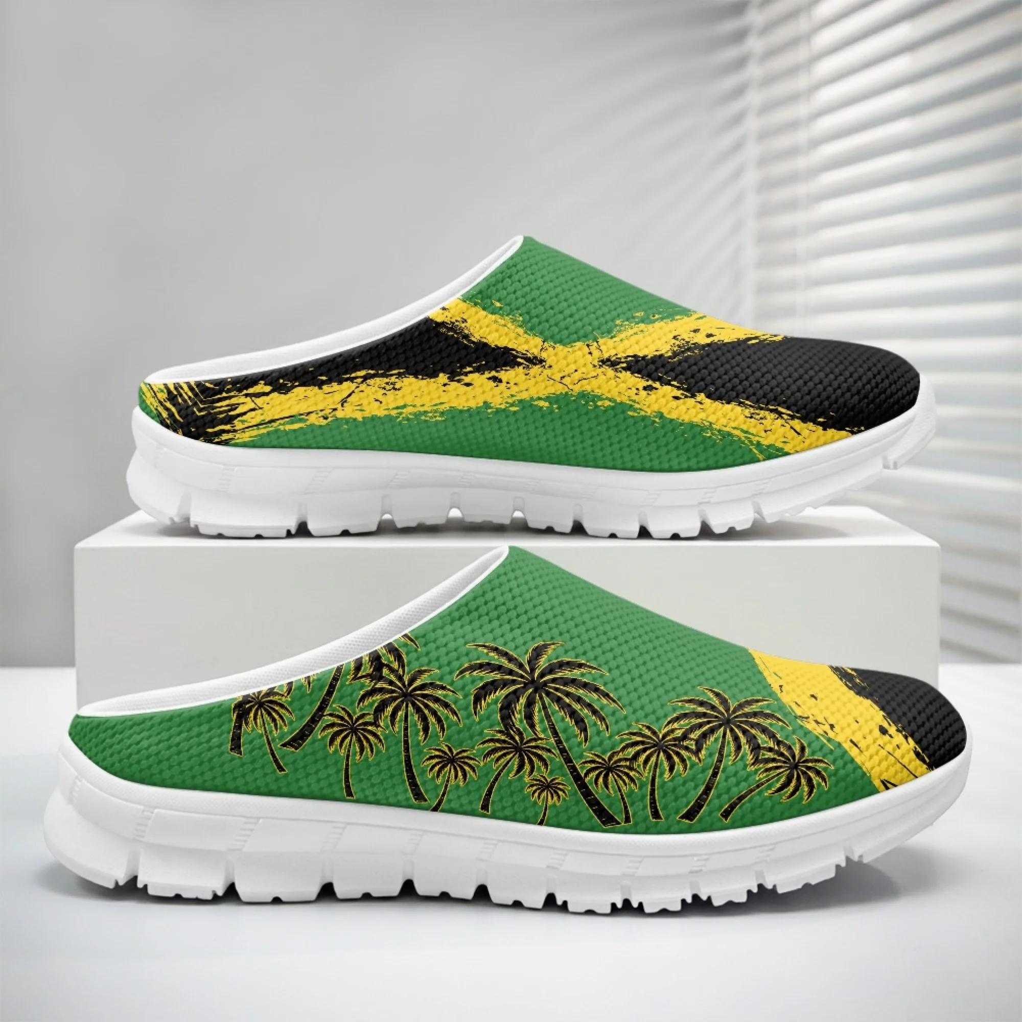 

XIXIRIMIDO Casual Shoes Mens Half Slippers Summer Casual Slip-on Mesh Shoes Half Shoes For Men Outdoor House Shoes 35-48