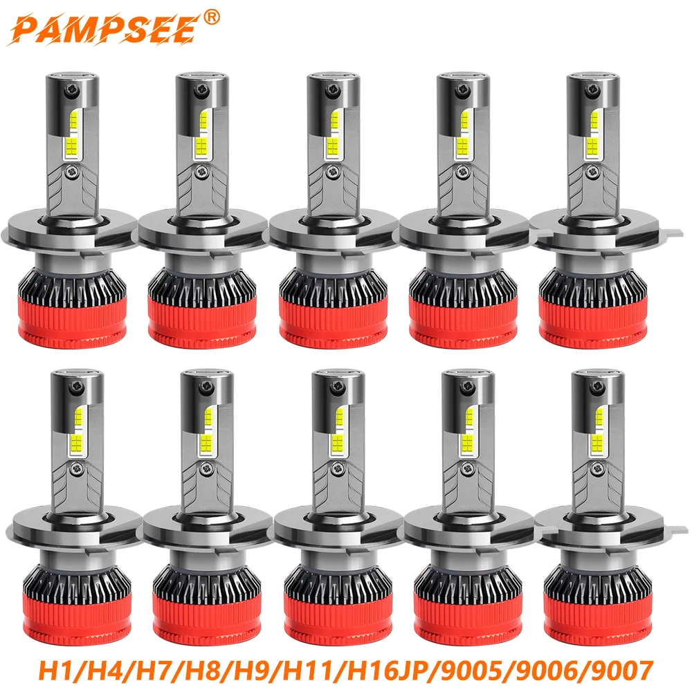 PAMPSEE H7 LED Headlight Bulbs H4 H1 H11 H8 9005 HB3 9006 HB4 9012 6500K White 12V Auto Fog Light Replacement Car Accessories