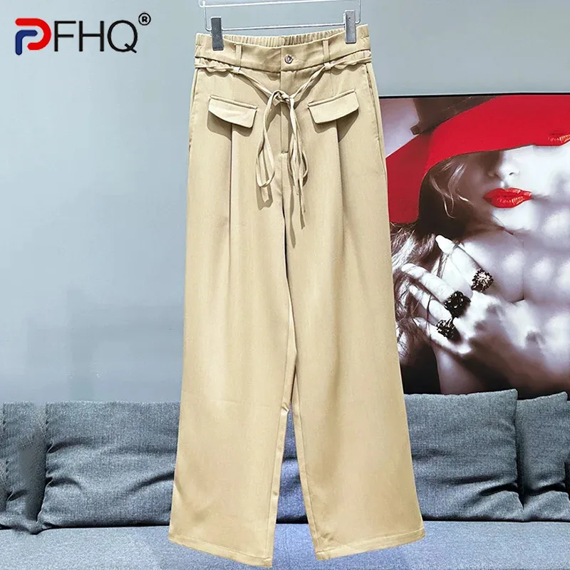 

PFHQ Korean Fashion Versatile Men's Casual Straight Leg Pants 2024 Summer New Fashionable Loose Fitting Male Trousers 21Z5424