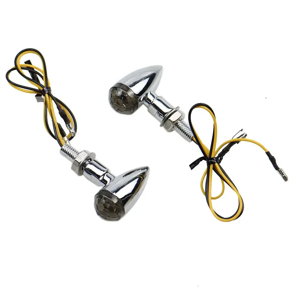 Chrome Motorcycle LED Turn Signal for Honda Kawasaki Suzuki Yamaha CB VTX CG125 Harley Shadow Cruiser Chopper Old School