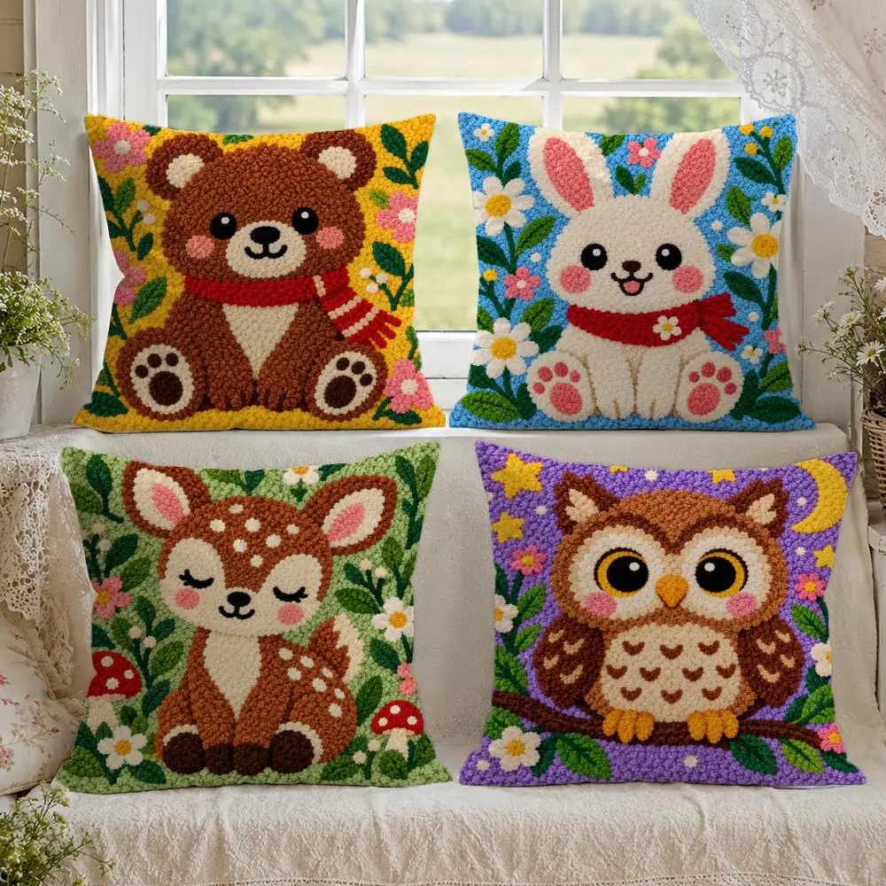 Animal Panda Fox Koala Penguin Cushion Cover 1/4PCS Linen Sofa Couch Bedroom Living Room Home Office Decor Pillow Case