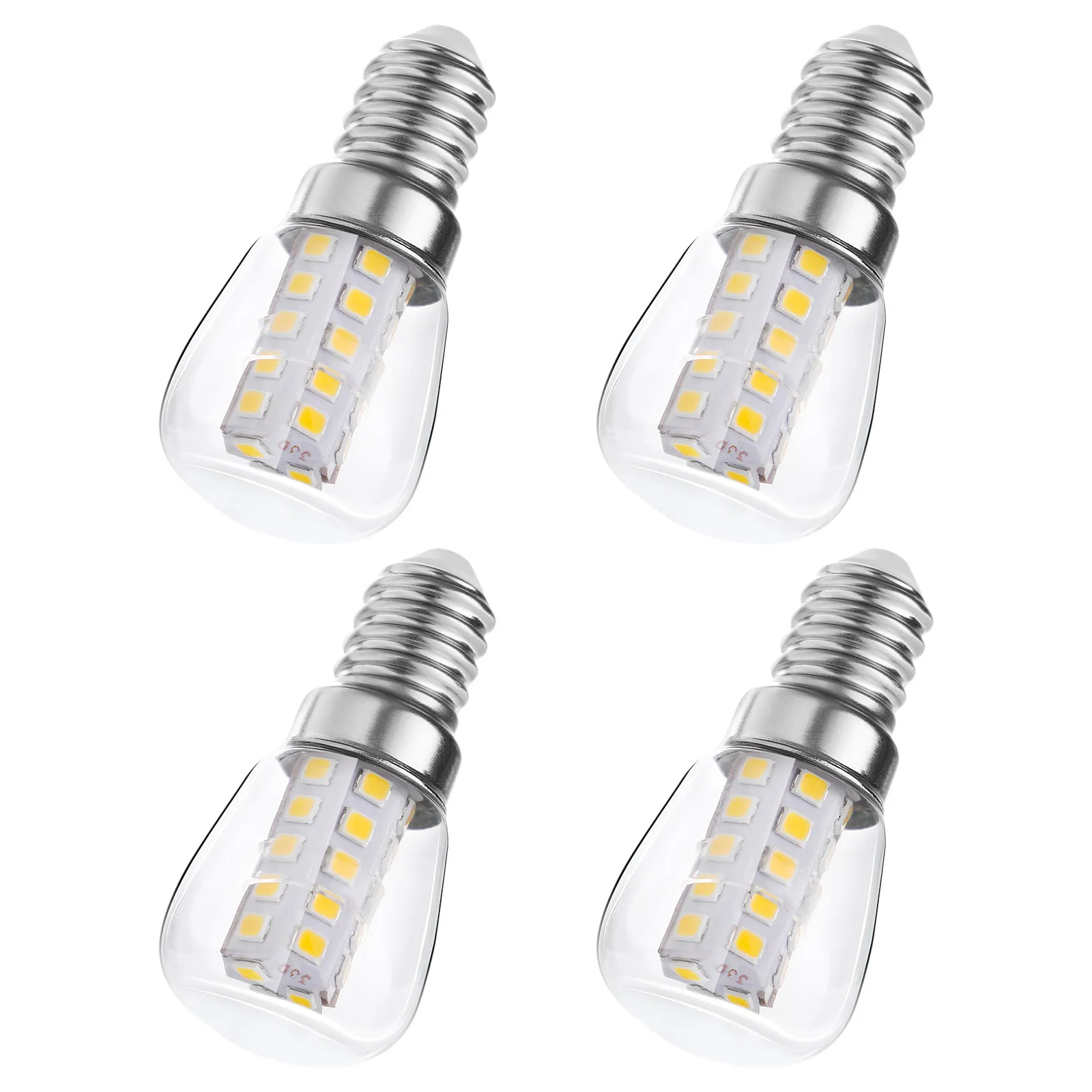 4Pcs LED Fridge Light Bulb 3W E14 Base 3000K Warm White Refrigerator Light Bulb Energy Efficient Long Lifespan for Freezer