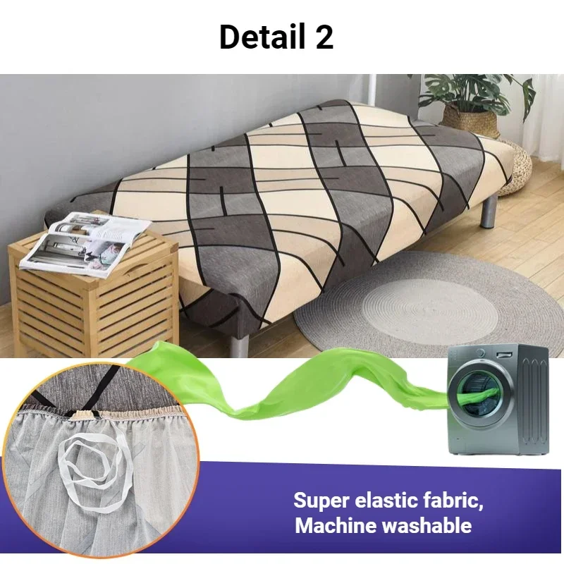 Elastic Sofa Bed Cover Without Armrests Futon Cover Folding Sofa Covers for Living Room Straight Couch Covers Seat Protector