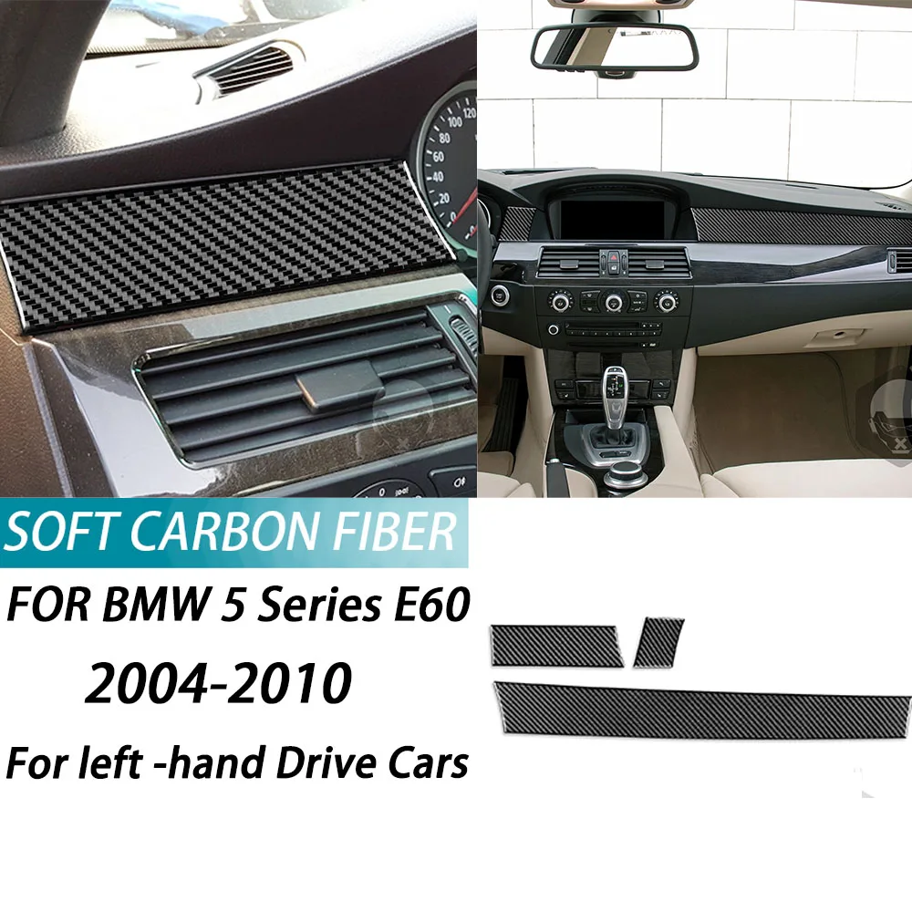 For BMW 5 Series E60 2004 2005 2006 2007 Carbon Fiber dashboard panel Car Interiors trim Accessories decorative stickers