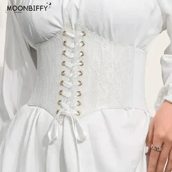 Ceinture élastique brodée de fleurs pour femmes, corset de taille, noir, blanc, rouge, rose, dentelle large, amincissant le corps, ceintures environnementales, mode