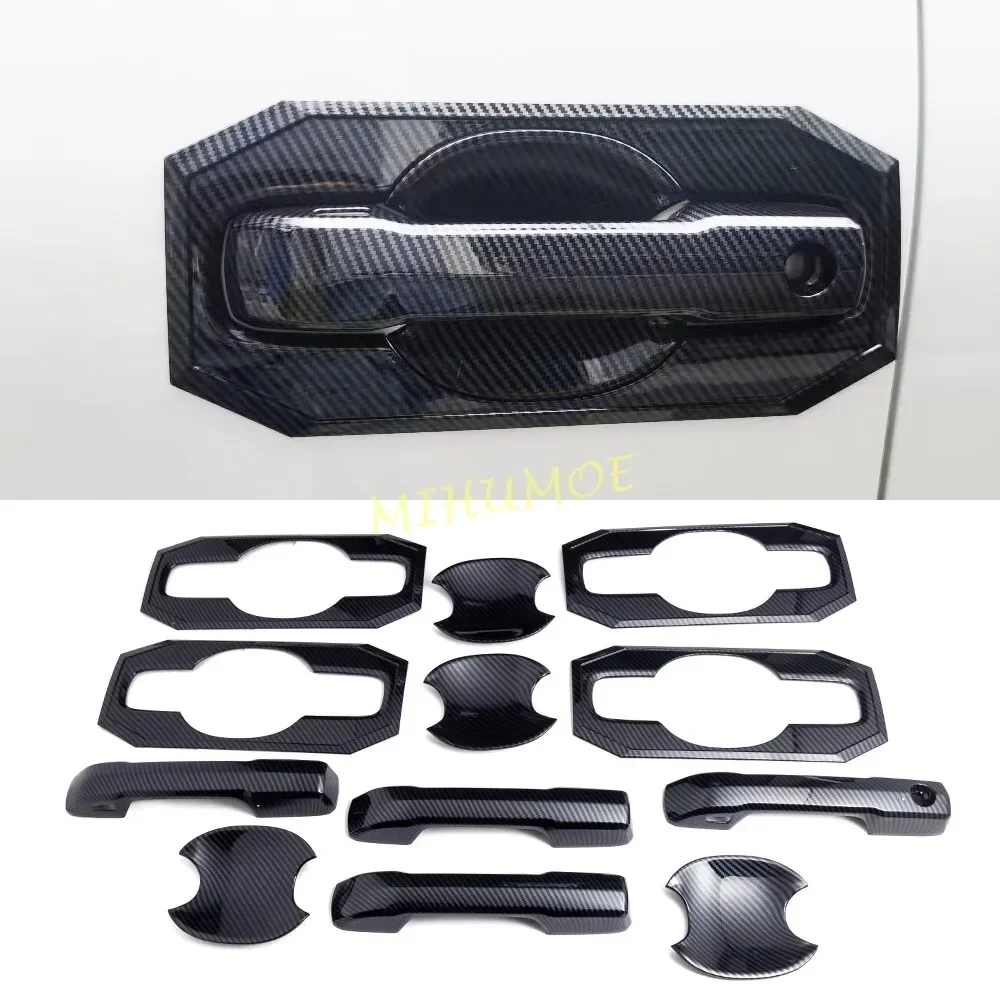 

Carbon Fiber Door Handle Covers + Bowl Cup Cover Protector For Toyota Tundra 2022 2023 2024 Accessories