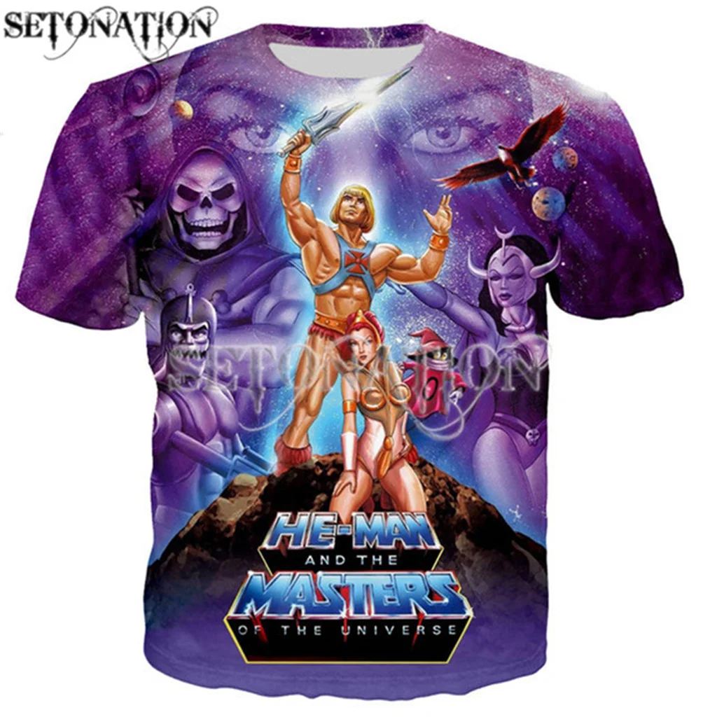 He-man-and-The-Masters-of-The-Univer men women New fashion cool 3D printed t-shirts Harajuku style tshirt streetwear summer tops