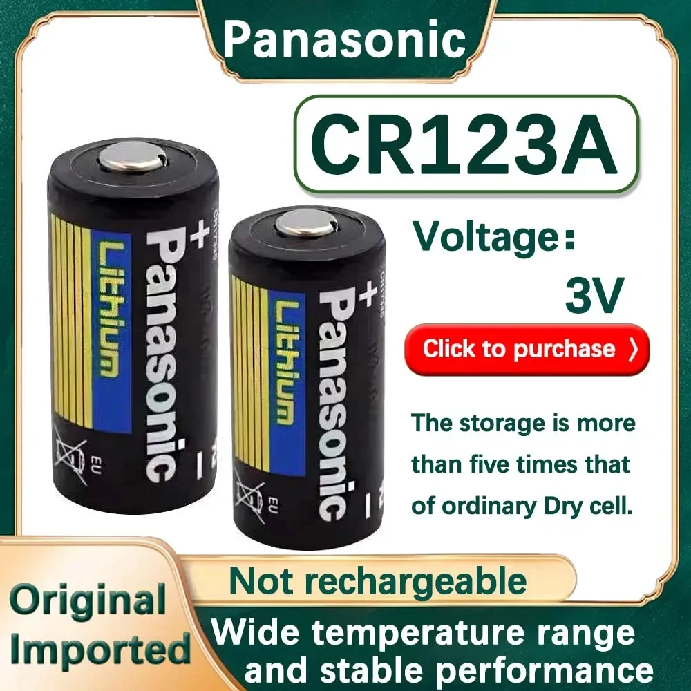 1PCS Panasonic CR123A 3V Lithium Battery For Digital Camera Doorbells Flashlight Water Meters Smoke Alarm