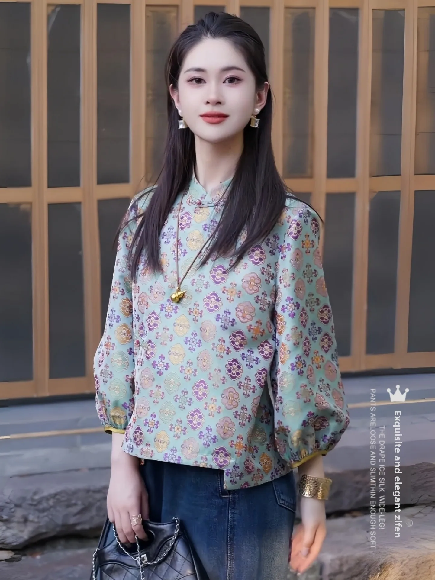 

Новый китайский Sle Long Sve irt, женский модный топ ранней осени, легкий роскошный антивозрастной Ele irt