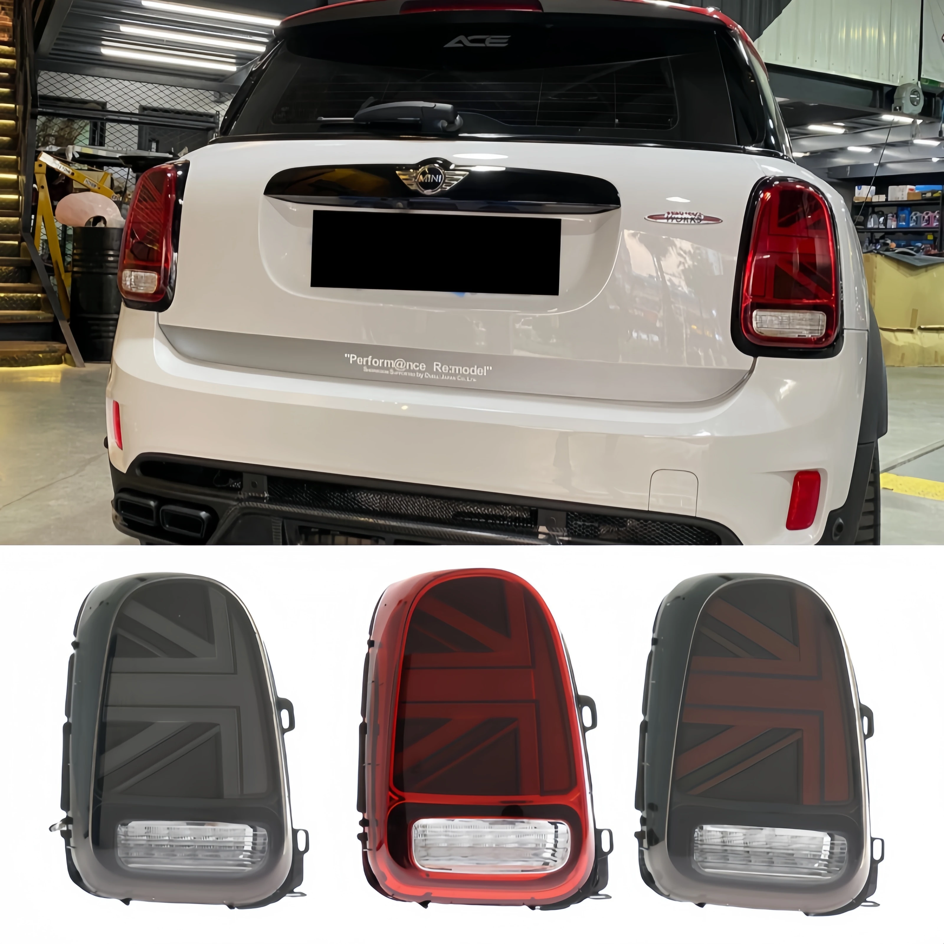 

Suitable for MINIF60 taillight assembly modification Countryman large and mini rice flag LED driving lights