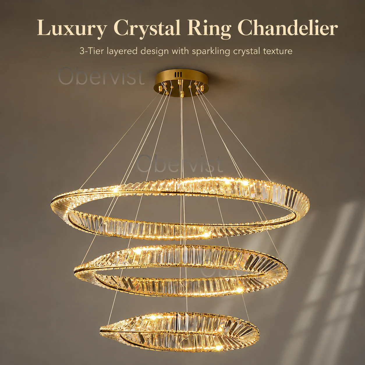 Sculptural Crystal Pendant Light, Modern Hanging Fixture for Dining Room Kitchen Island Bedroom Living Room