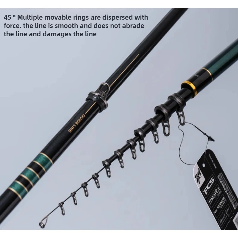 Rock Fishing Rod Sea Fishing Rod Inclined Guide Ring 40T+46T+T1100 High Carbon Ultra Light Ultra Hard Hand Sea Dual-use Pole