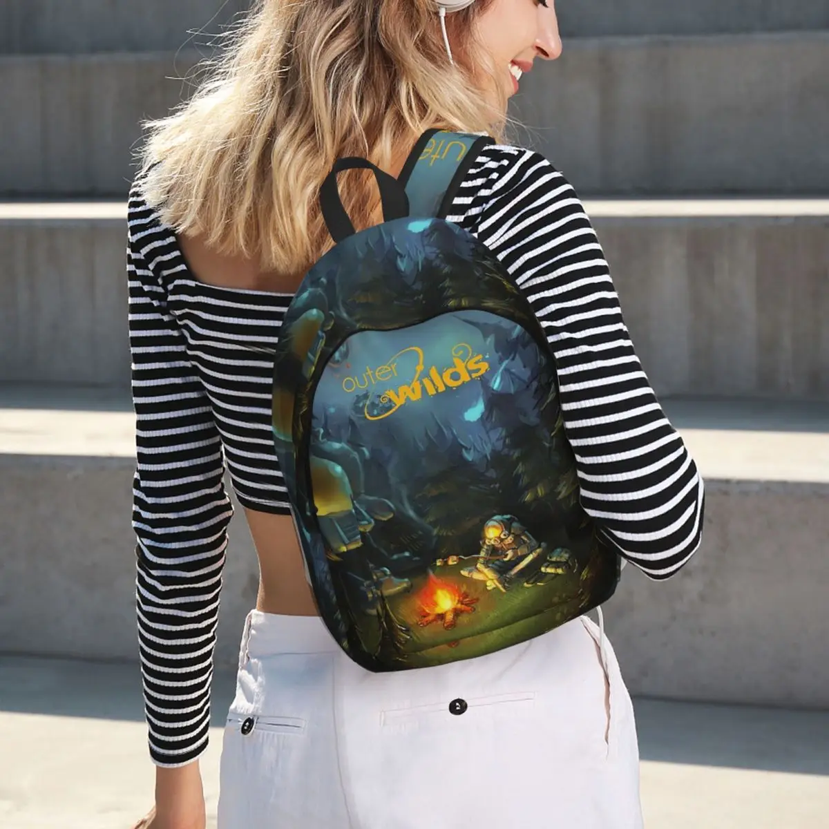 Outer Wilds Camp Backpack Student BookBag Kids School Bag Computer Shoulder Bags for Men Women