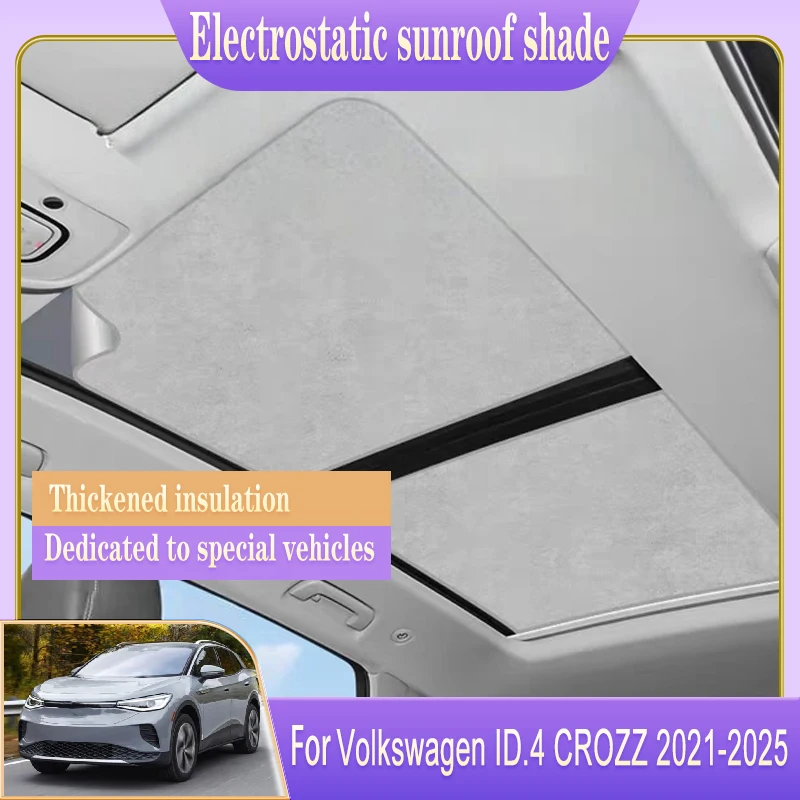 

Car Roof Sunshade Fit For Volkswagen VW ID.4 ID4 CROZZ 2021~2025 2022 2023 2024 Electrostatic Adsorption Visors Auto Accessory
