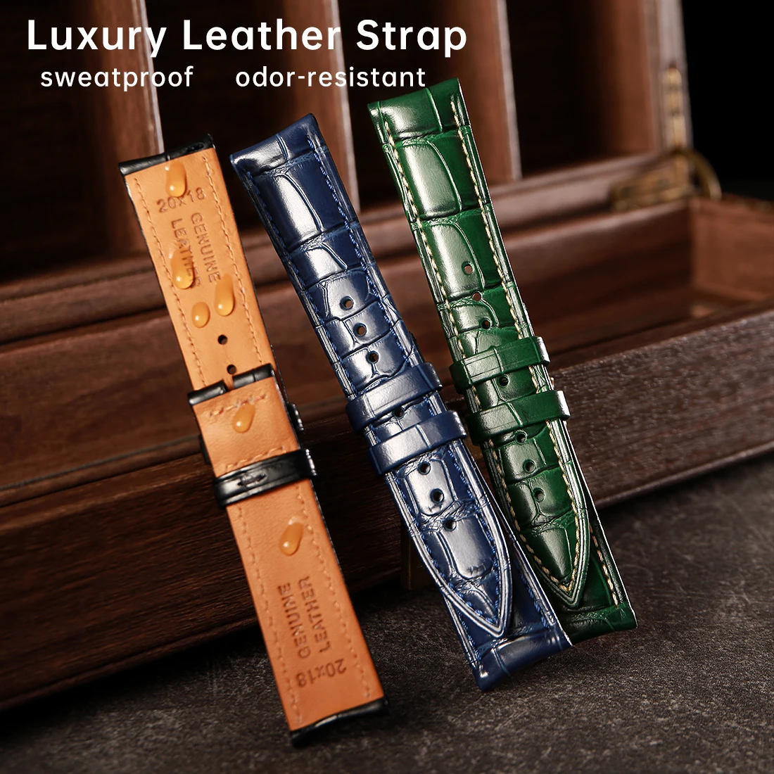 Maikes Luxury Brand Leather Watch Straps 20mm 21mm 22mm Accessories Watchbands Braceletes For Rolex Breitling Omega Watch Bands