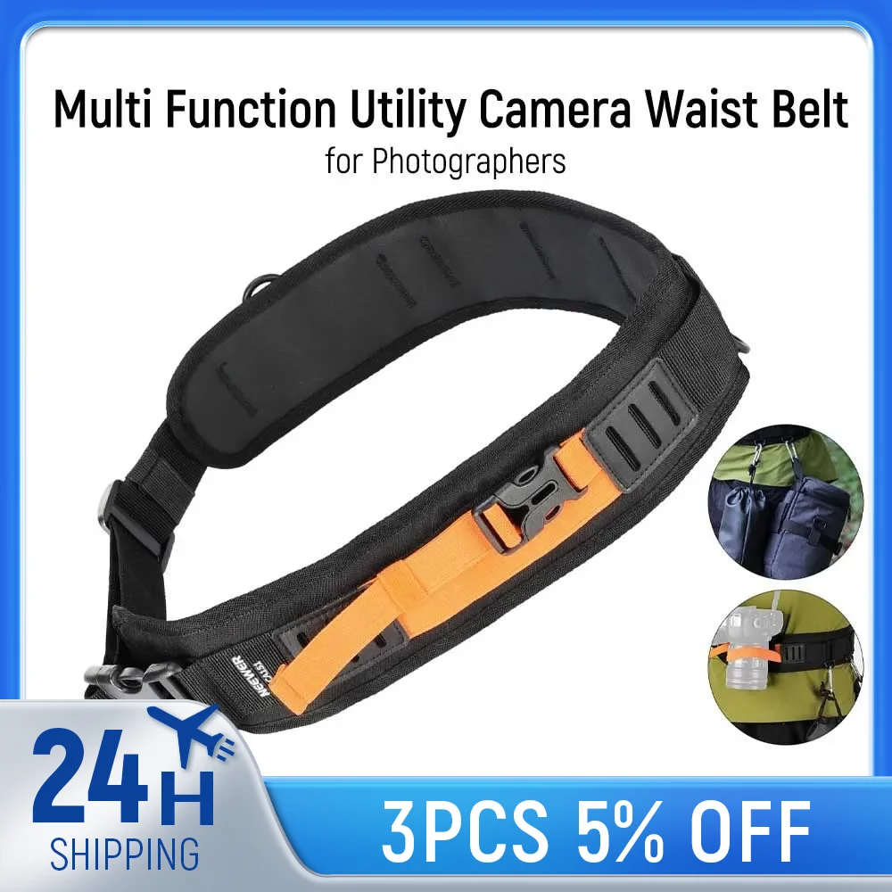 

NEEWER Multi Function Utility Camera Waist Belt, Camera Strap for Photographers, Adjustable Breathable Waistband with D Rings