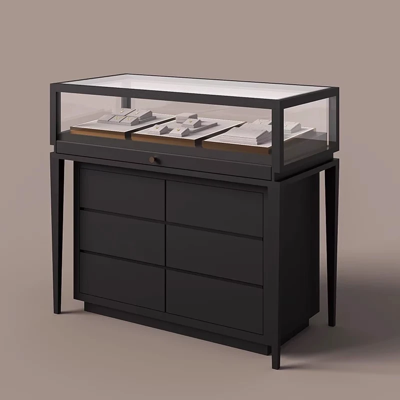 custom.Customizable Antique LED MDF Glass Island Counter Display Cabinet Retail Store Showcase Jewelry Jade in Shopping