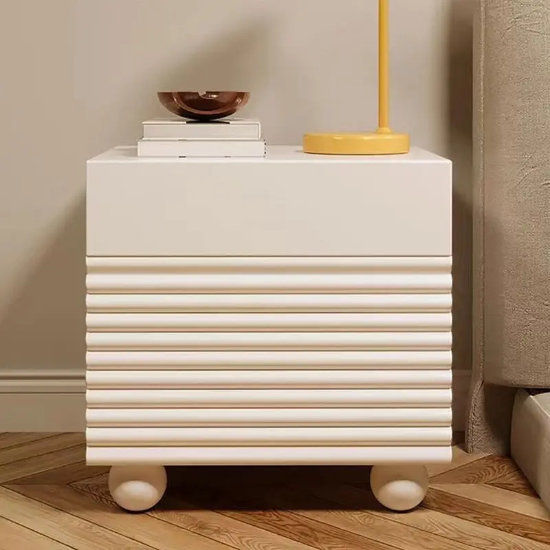 Italian Style Cream-Style Nightstand, Bedside Cabinet, Modern Minimalist Small Bedroom Storage Cabinet 3