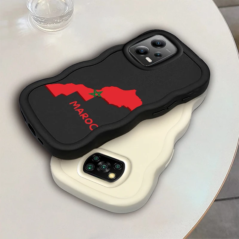 MAROC موضة موجة جراب هاتف ل Xiaomi 14T POCO C50 C51 C55 C65 X3 X5 X6 X7 M6 Pro لينة واقية معكرون غطاء