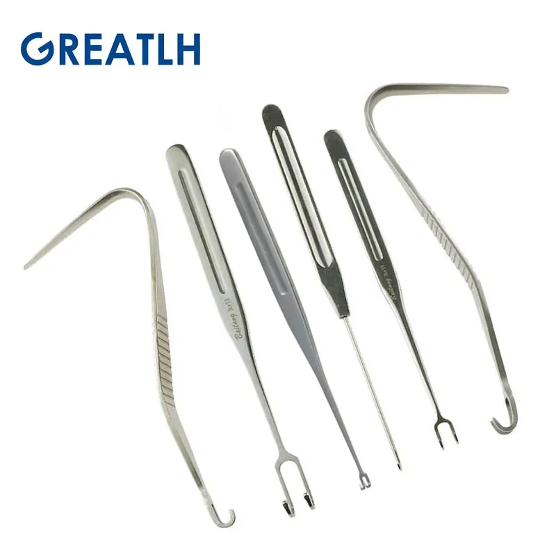 New Nasal Bone Nose Bone Pull Hook Rhinoplasty hook with Double Head Gold Handle Plastic face tools