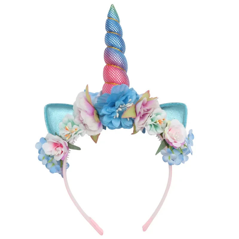 Pink Unicorn Flower Headband Hat Happy Unicornion Girl Birthday Party Decor Princess Birthday Parti Rainbow Unicorn Gifts