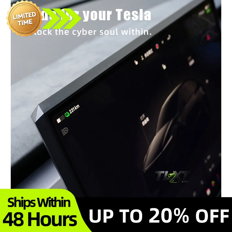 TLXT For Tesla Model 3 Highland Y Juniper 2023-2025 Cyber Silicone Protective Frame Edge Cover Navigation Screen Protector
