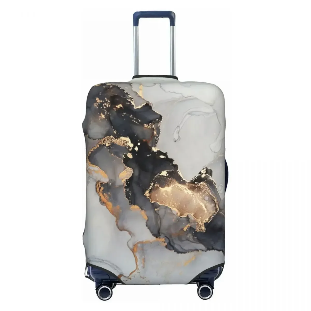 

Custom Black And White Marble Luggage Cover Elastic Travel Suitcase Protective Covers Fits 18-32 Inch