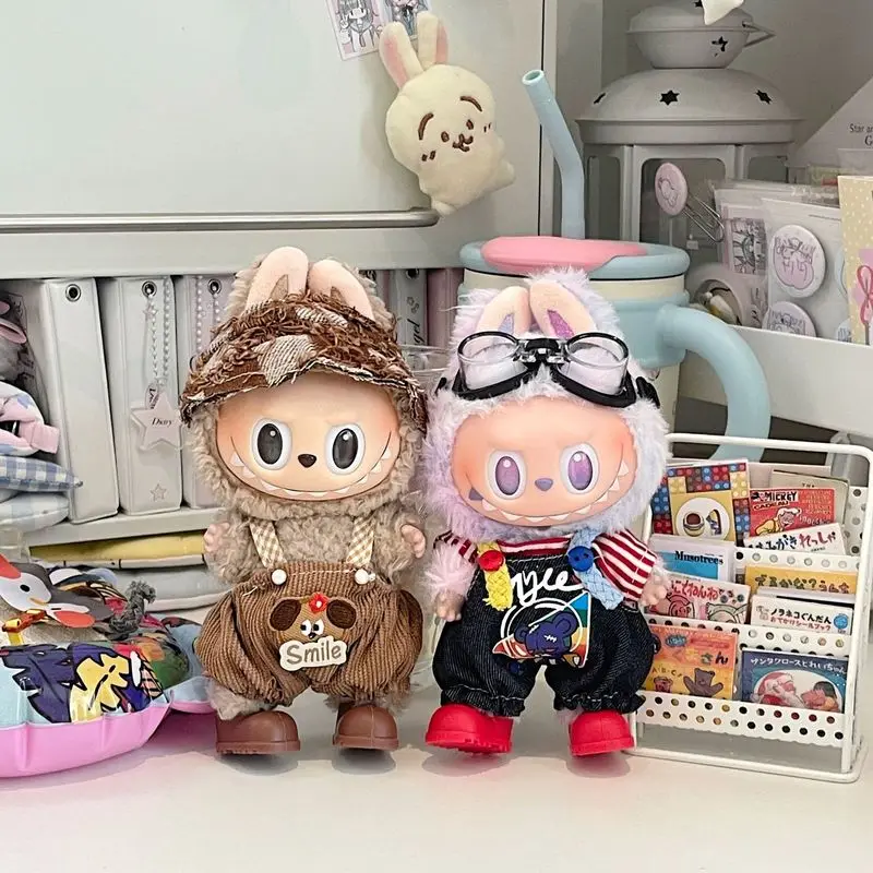 Adatto per vestiti per bambole Labubu da 17 cm, vestiti per bambole Labubu di prima seconda e terza generazione, set di vestiti per bambole da avventura, nessuna bambola