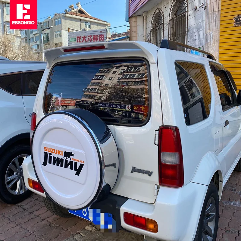 Dla SUZUKI JIMNY z lekkim spojlerem 2007-2017 SUZUKI JIMNY wysokiej jakości materiał ABS tylny spojler samochodu czarny błyszczący tylny Spoiler