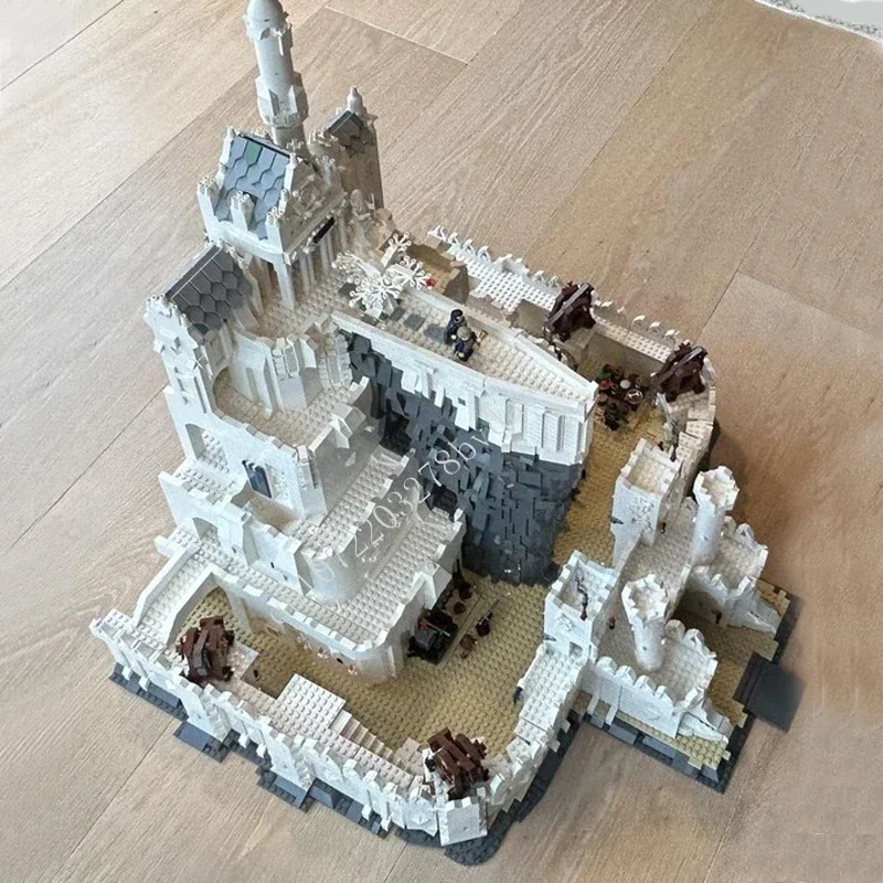 10347PCS MOC Medieval Castle Building Block Model Mina Tirith The White CastleTechnical Brick DIY Assembly Set Toy ForChild Gift