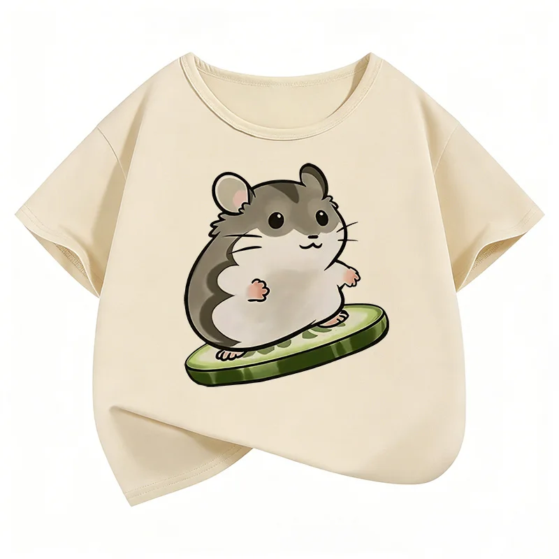 Lustige Maus-bedruckte Grafik-T-Shirts für Kinder, Sommer-Kurzarm-T-Shirts, Cartoon-Tier-Kleidung für Jungen und Mädchen, Tops, Y2K-Kinder-T-Shirt