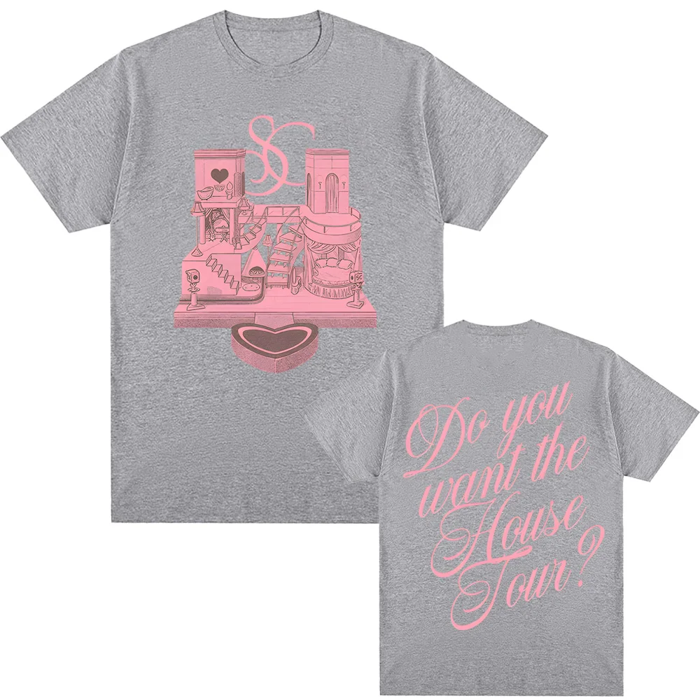 تي شيرت جولة البيت 2026 نمط جديد سابرينا كاربنتر نفس الموقع الرسمي تي شيرت عالي الجودة 100% ملابس قطنية برقبة مستديرة